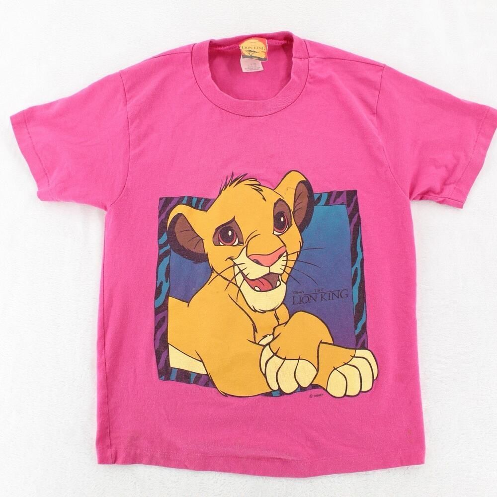 Vintage 1994 Disney The Lion King Simba Pink T Shirt Youth L 10-12 Single Stitch